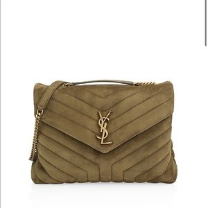 Saint Laurent Medium Loulou Matelassé Suede Shoulder Bag
